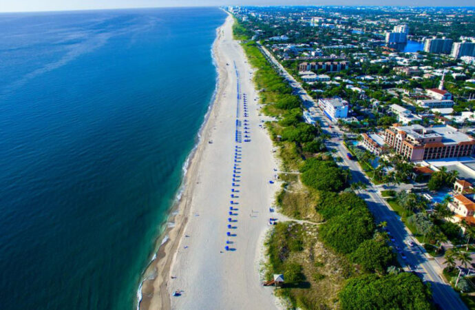 Aerial Delray Beach FL, A1A Tile Installation